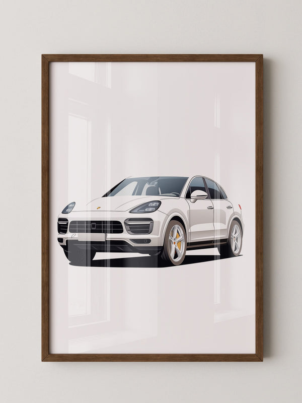 Porsche weiß modern Illustration