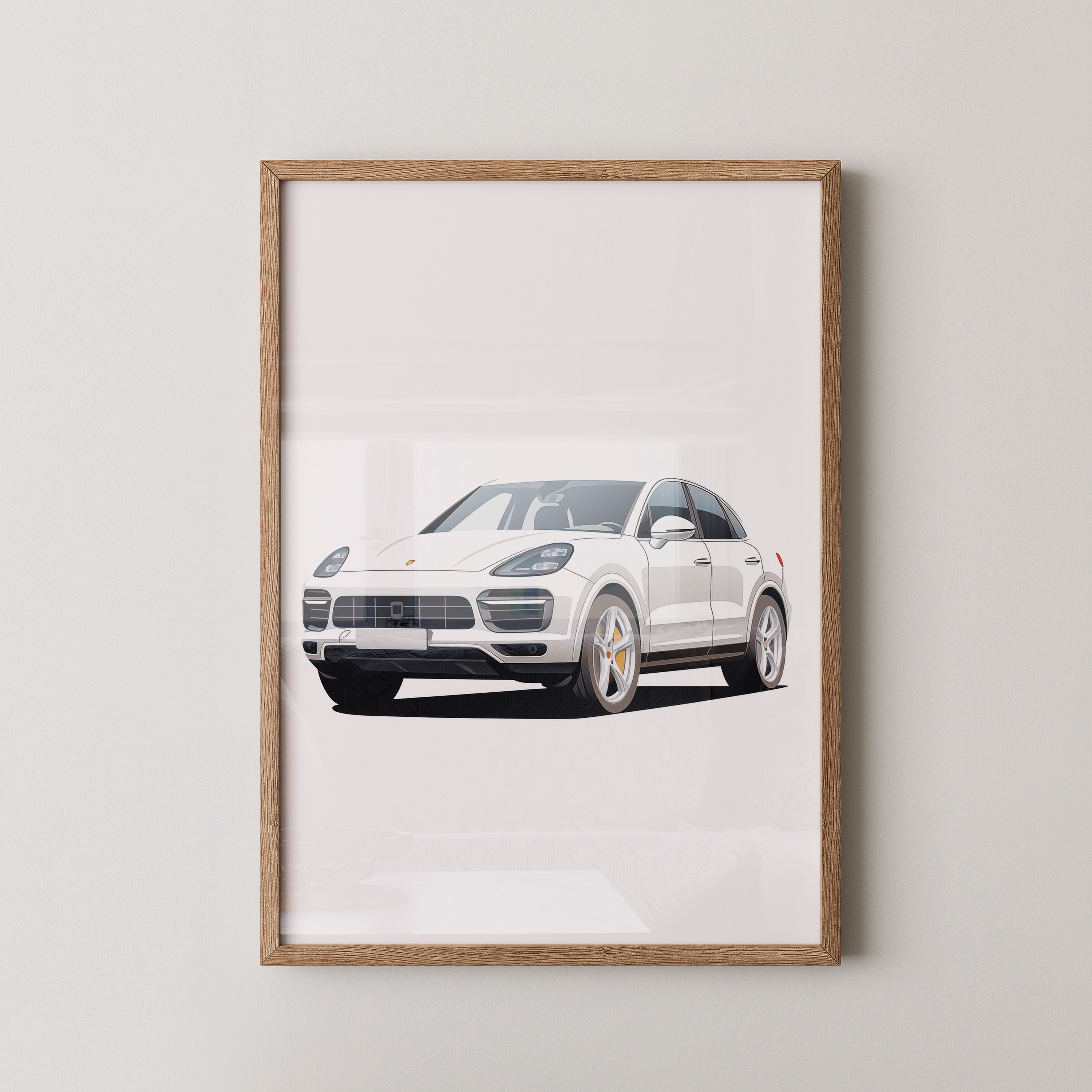 Porsche weiß modern Illustration