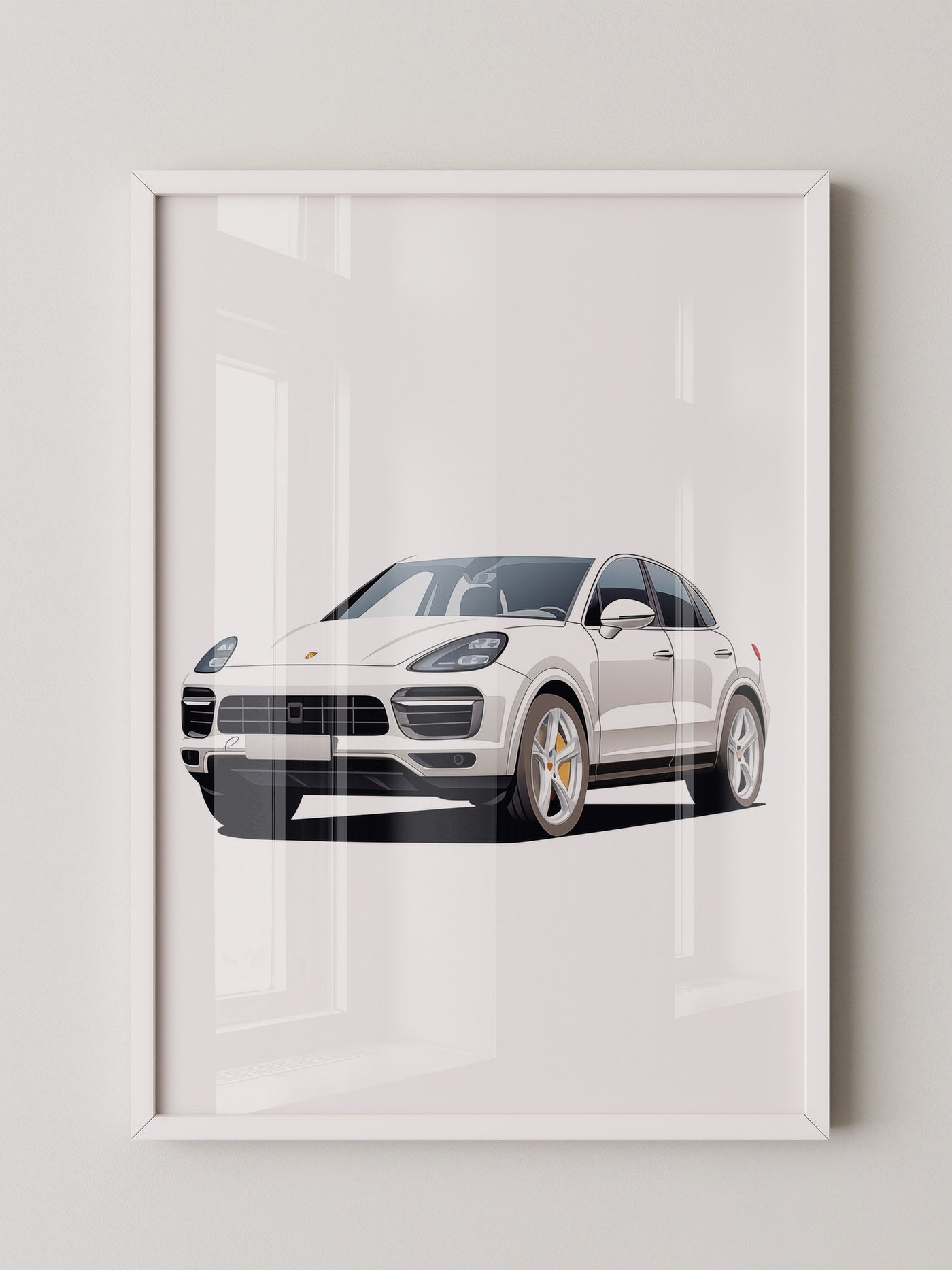 Porsche weiß modern Illustration