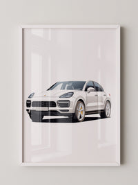 Porsche weiß modern Illustration