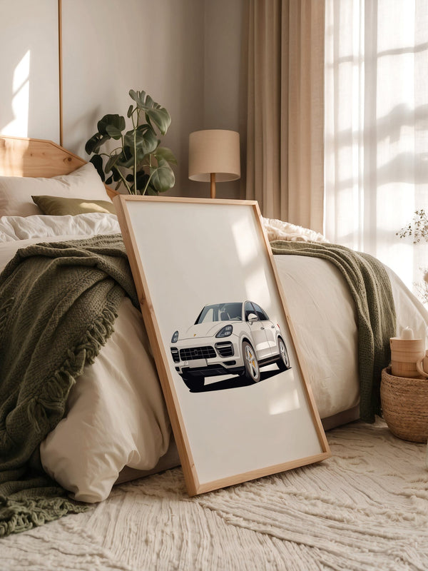 Porsche weiß modern Illustration