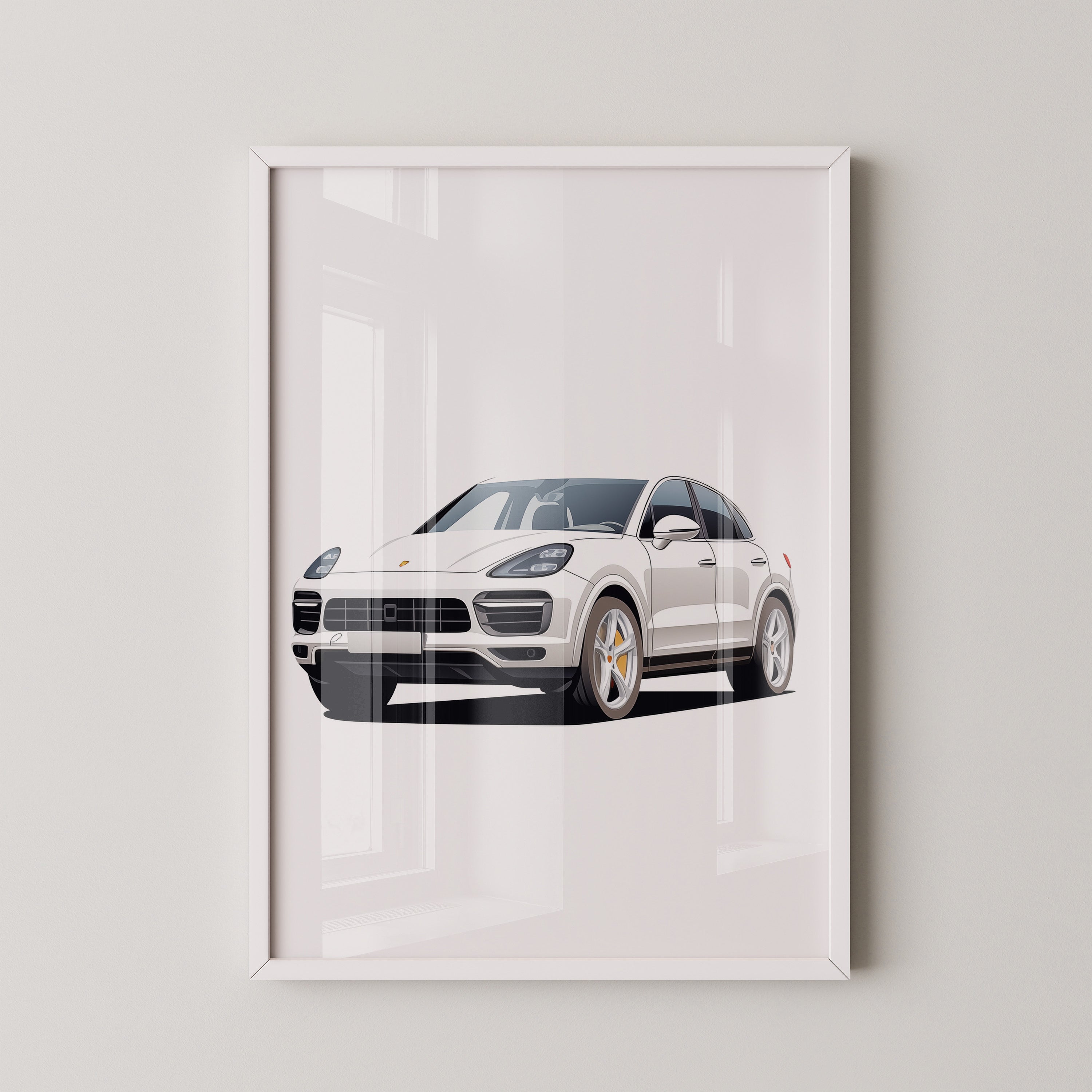 Porsche weiß modern Illustration