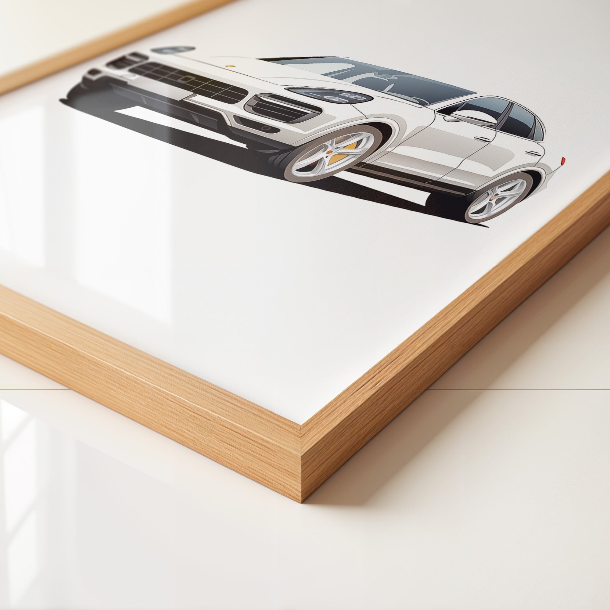 Porsche weiß modern Illustration