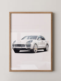 Porsche weiß modern Illustration