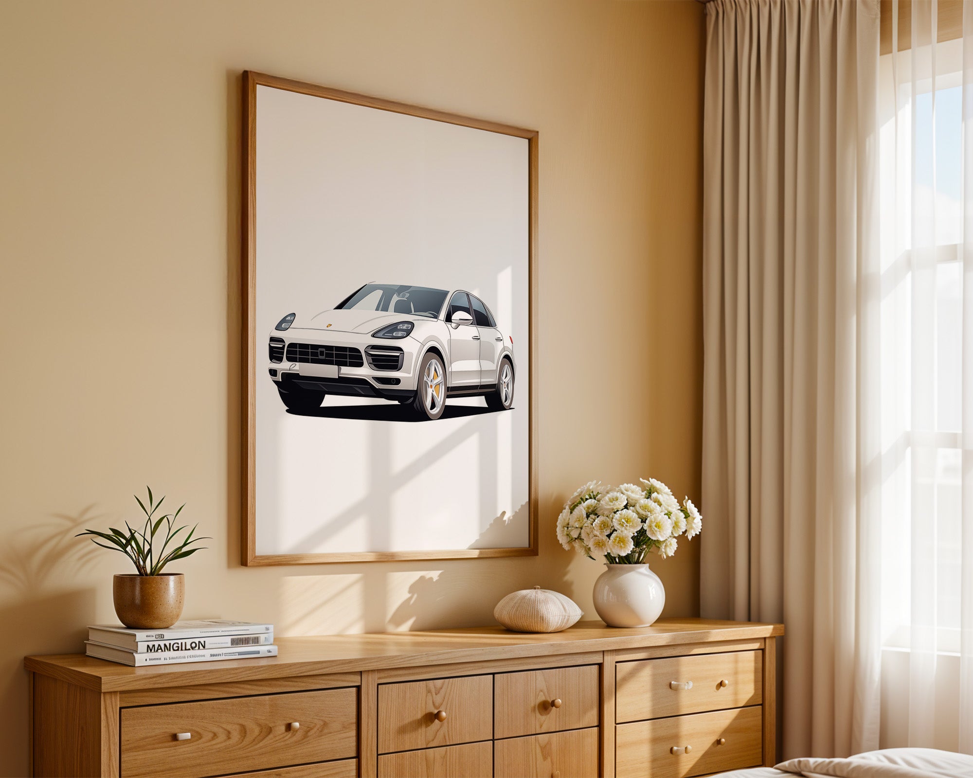 Porsche weiß modern Illustration