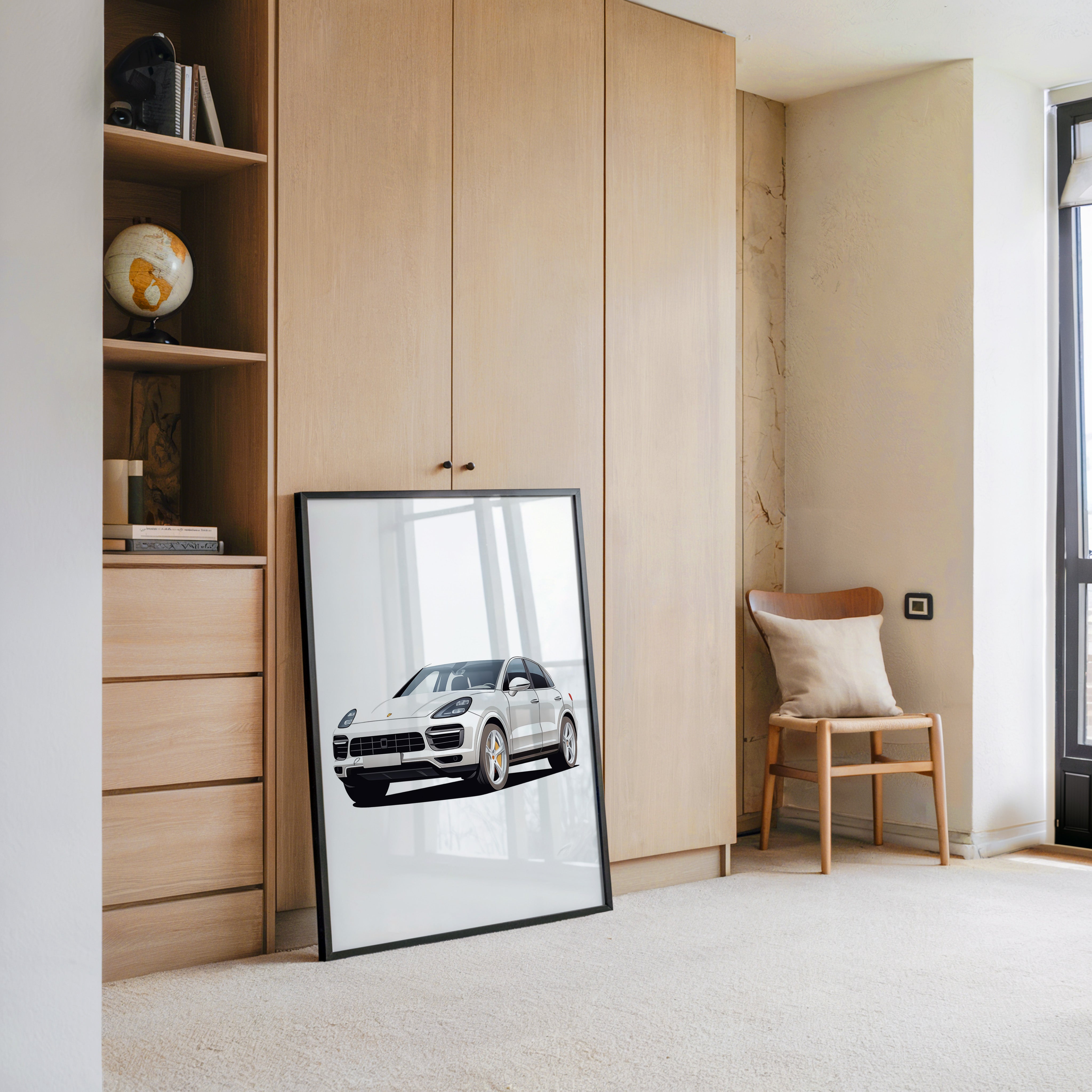 Porsche weiß modern Illustration