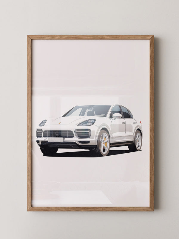 Porsche weiß modern Illustration