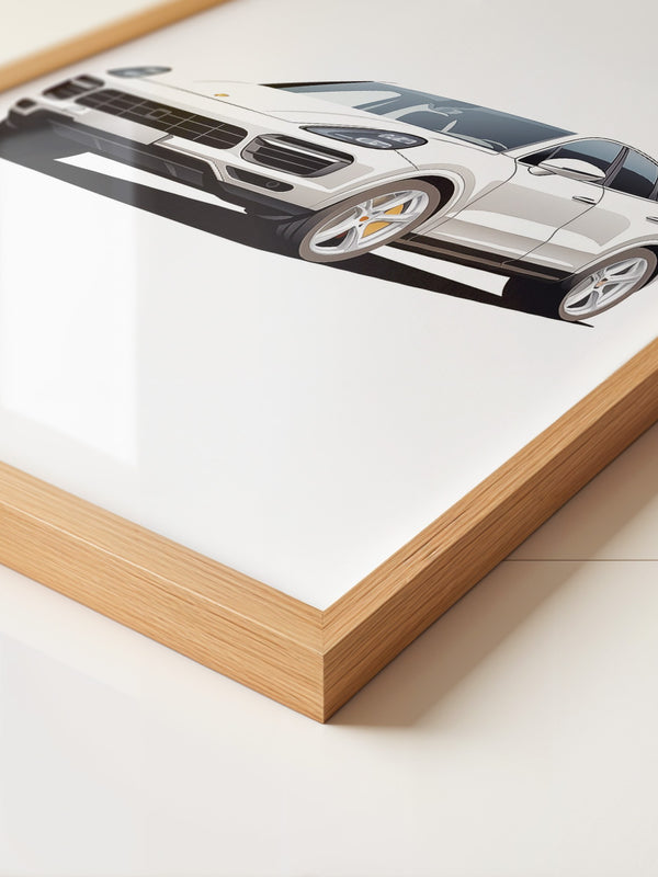 Porsche weiß modern Illustration