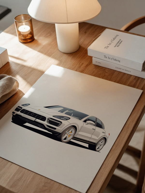 Porsche weiß modern Illustration