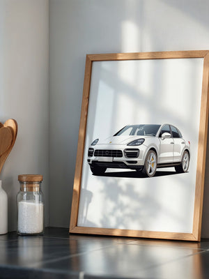 Porsche weiß modern Illustration