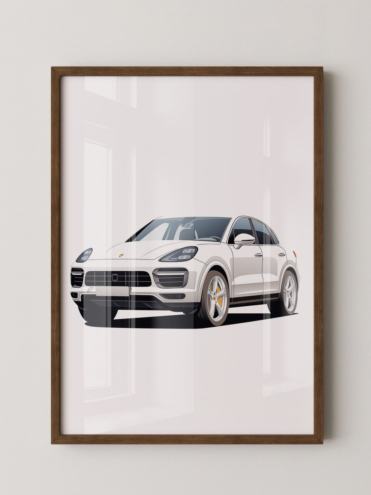 Porsche weiß modern Illustration
