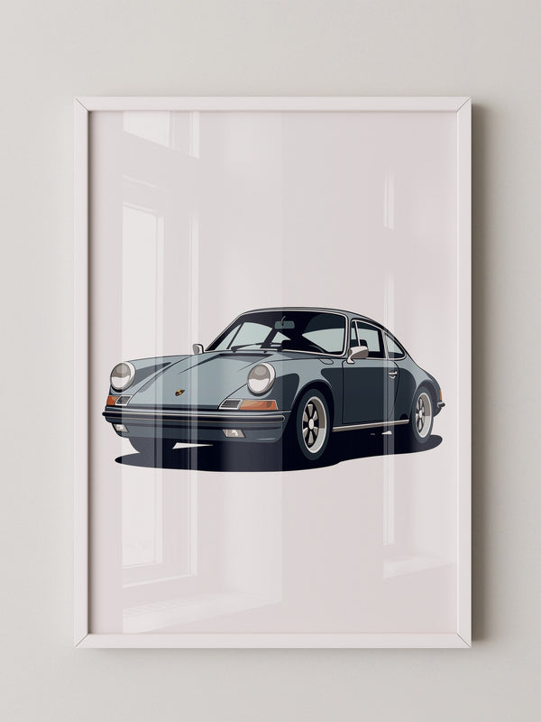 Porsche Retro Illustration