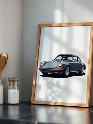Porsche Retro Illustration