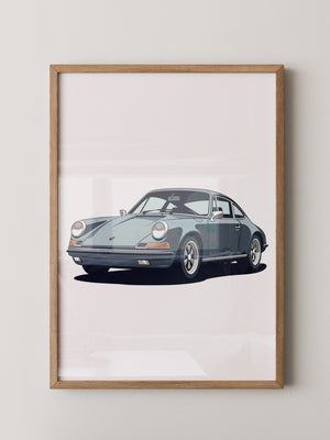 Porsche Retro Illustration