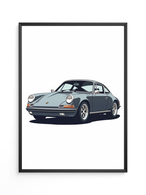 Porsche Retro Illustration