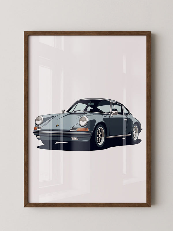 Porsche Retro Illustration