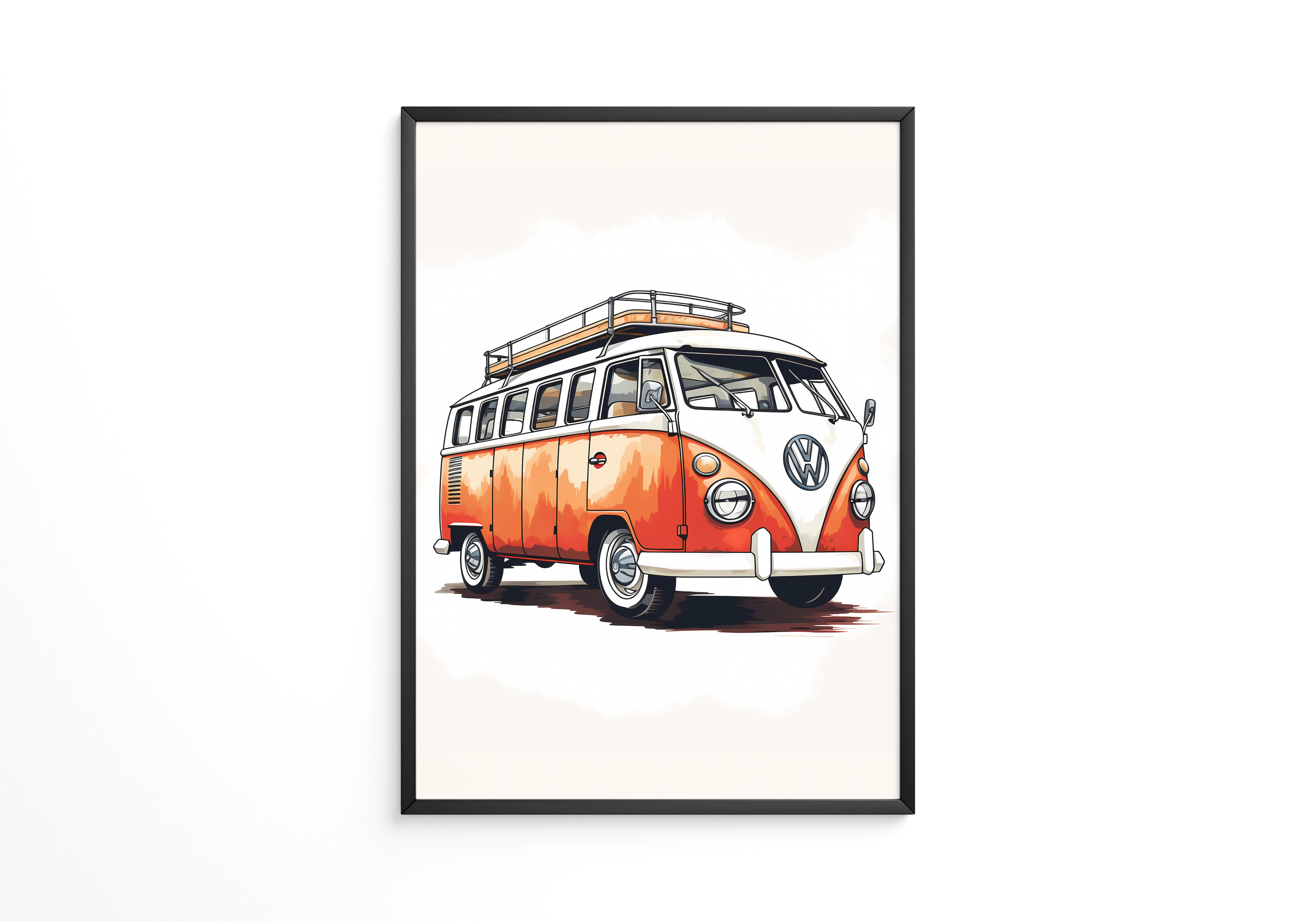 Retro Bulli Aquarell Look