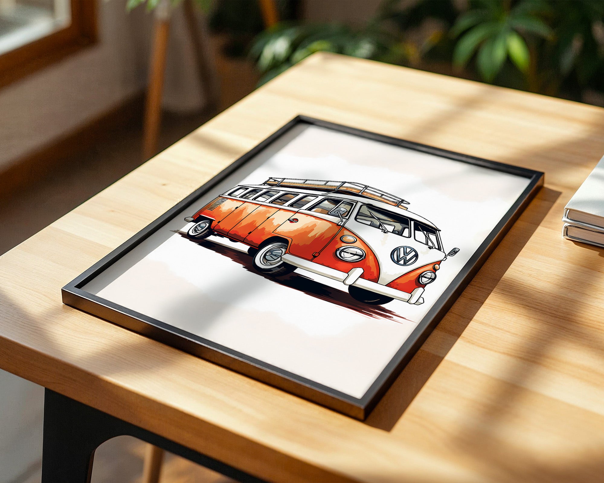 Retro Bulli Aquarell Look