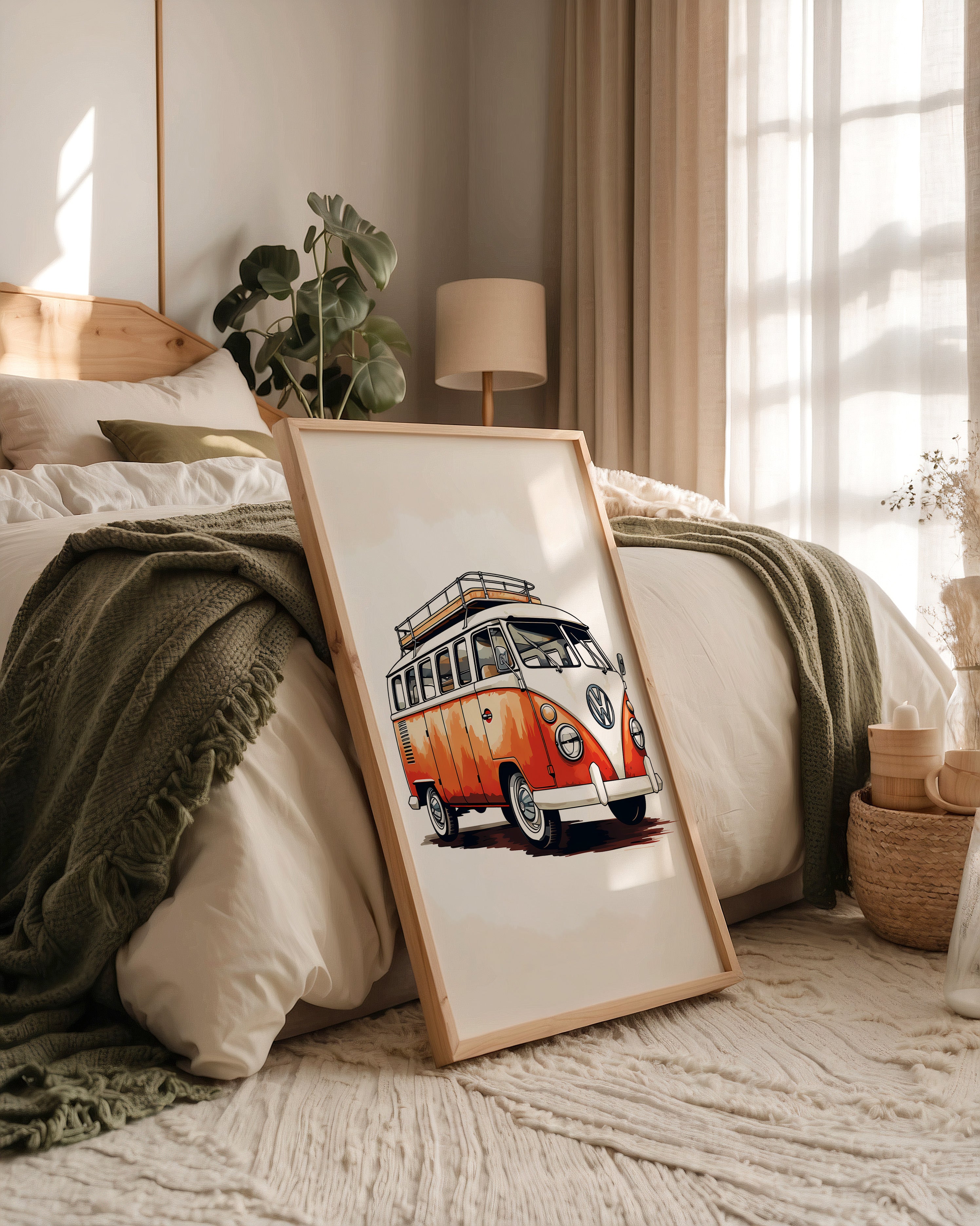 Retro Bulli Aquarell Look