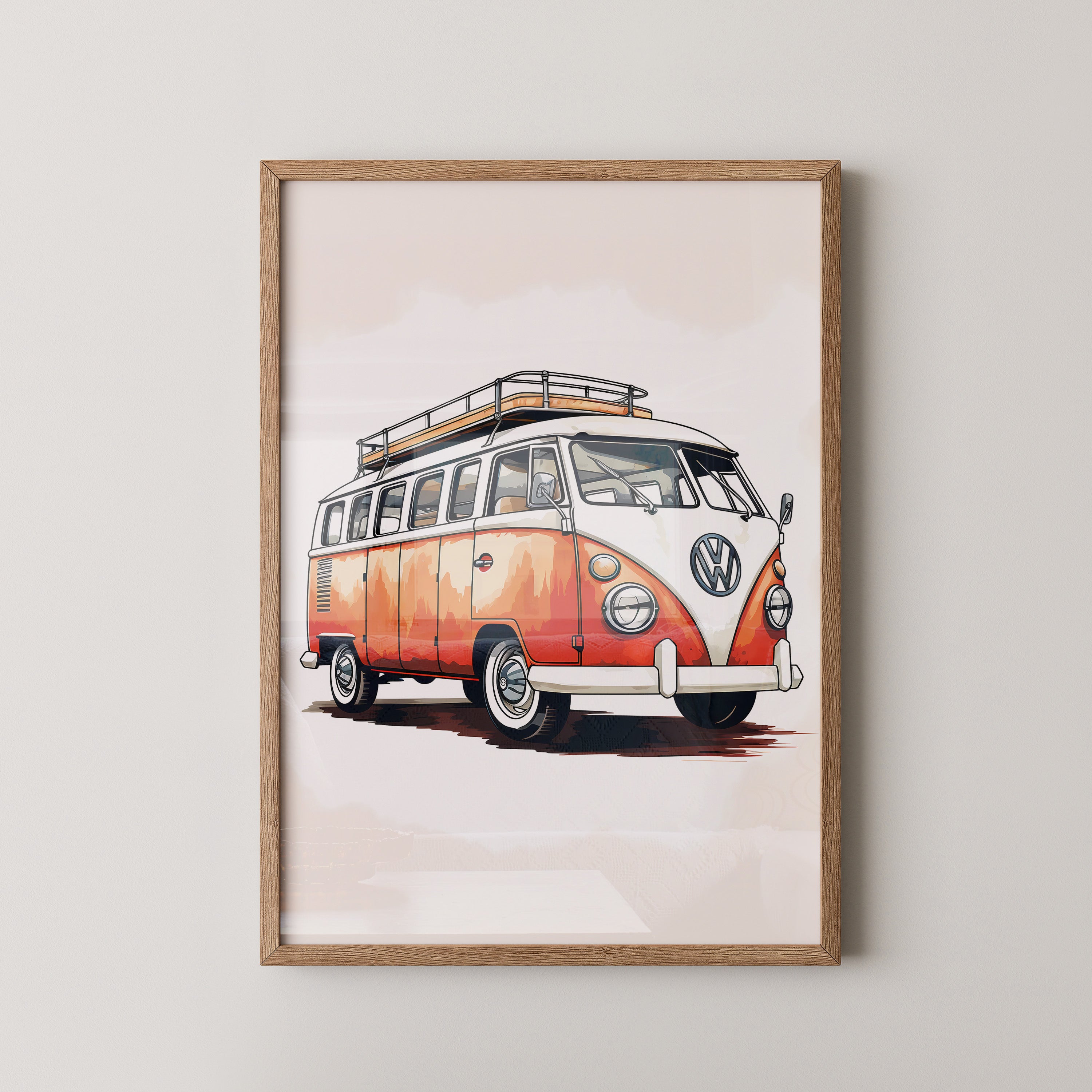 Retro Bulli Aquarell Look