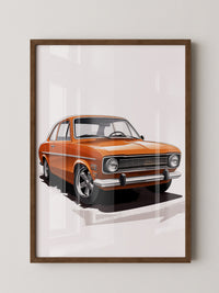 Retro Auto orange Illustration