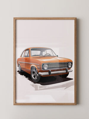 Retro Auto orange Illustration