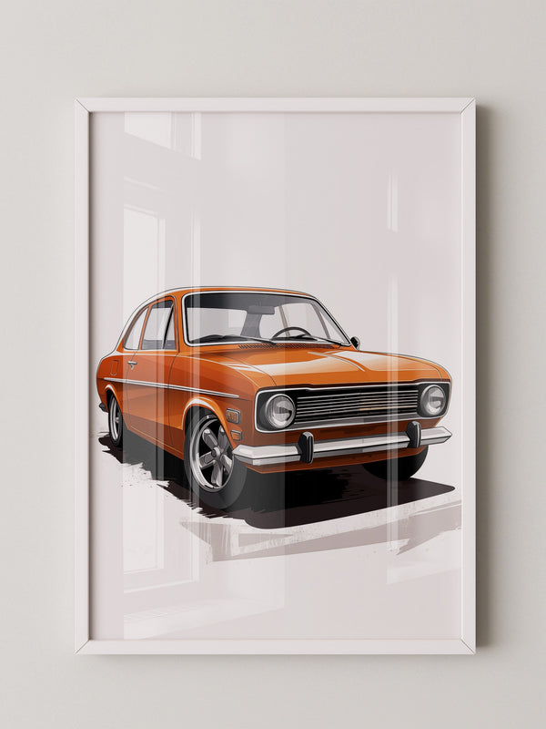 Retro Auto orange Illustration