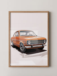 Retro Auto orange Illustration