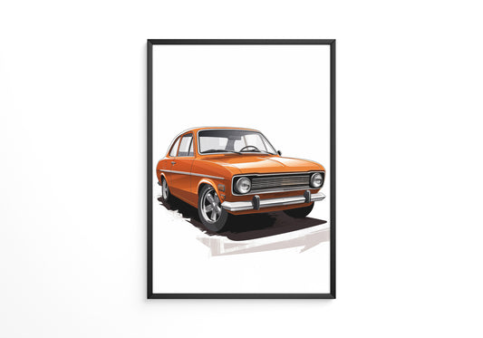Retro Auto orange Illustration