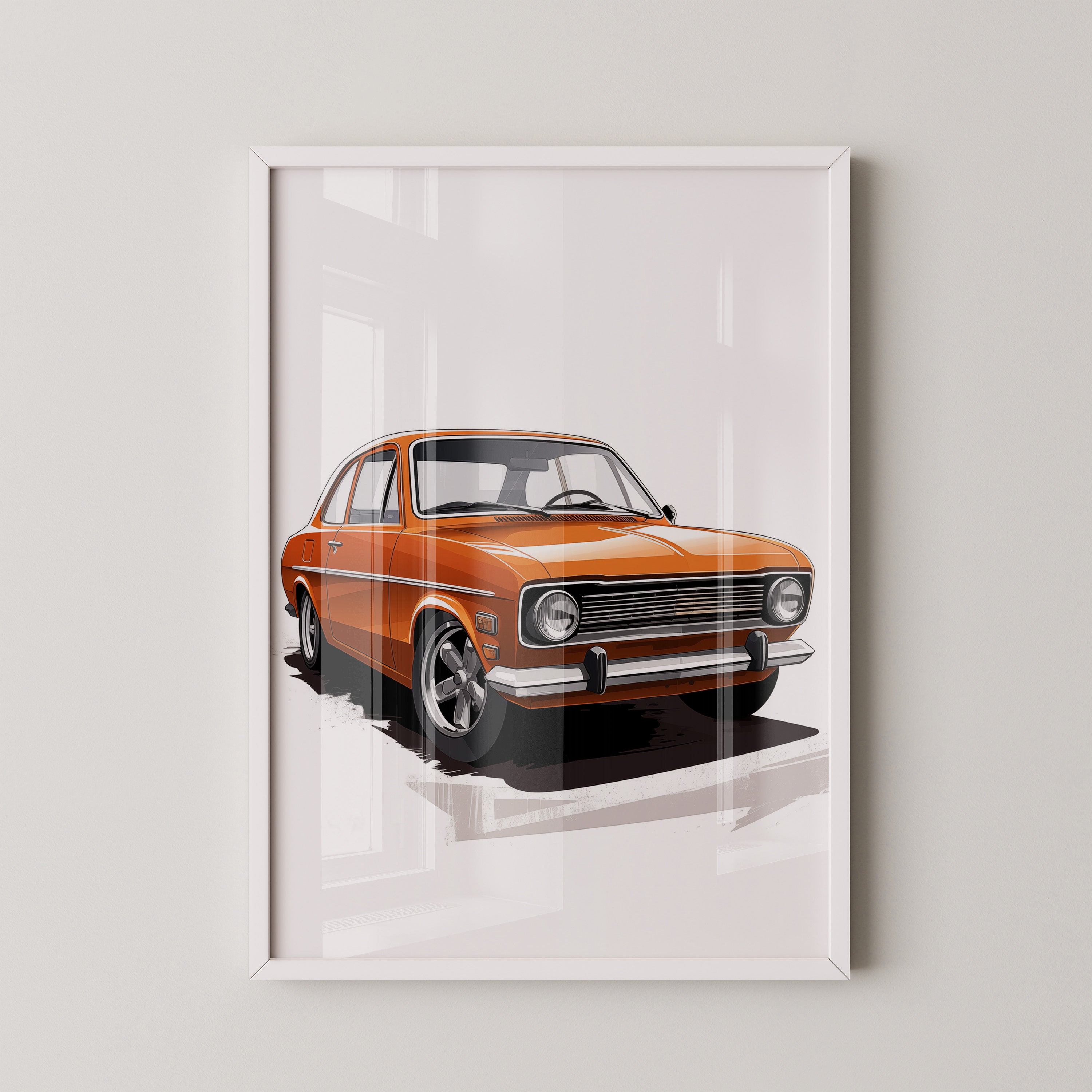 Retro Auto orange Illustration