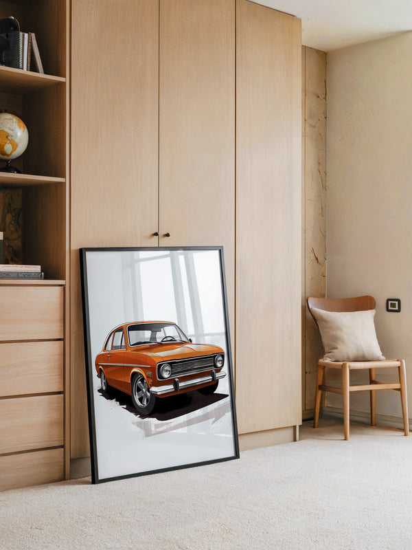 Retro Auto orange Illustration