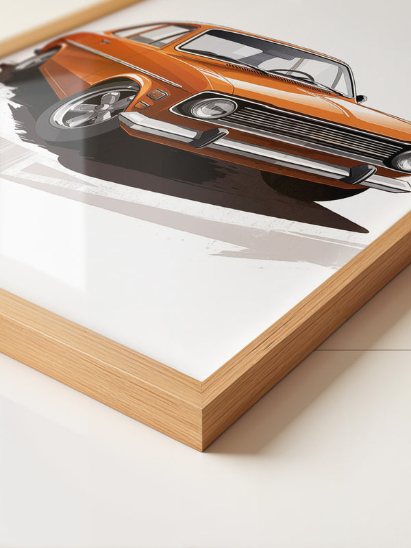 Retro Auto orange Illustration