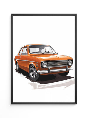 Retro Auto orange Illustration