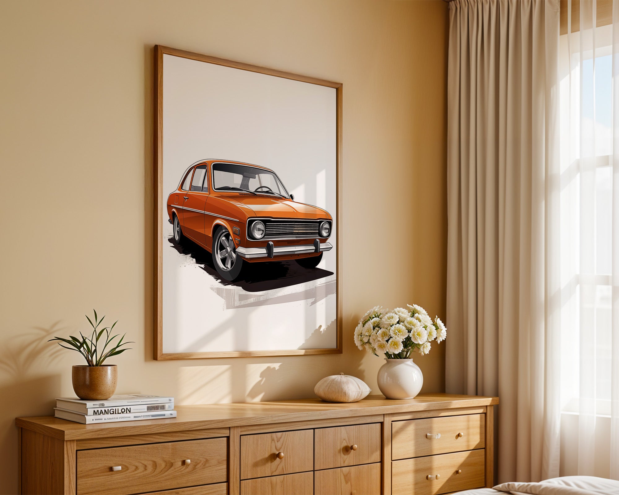 Retro Auto orange Illustration