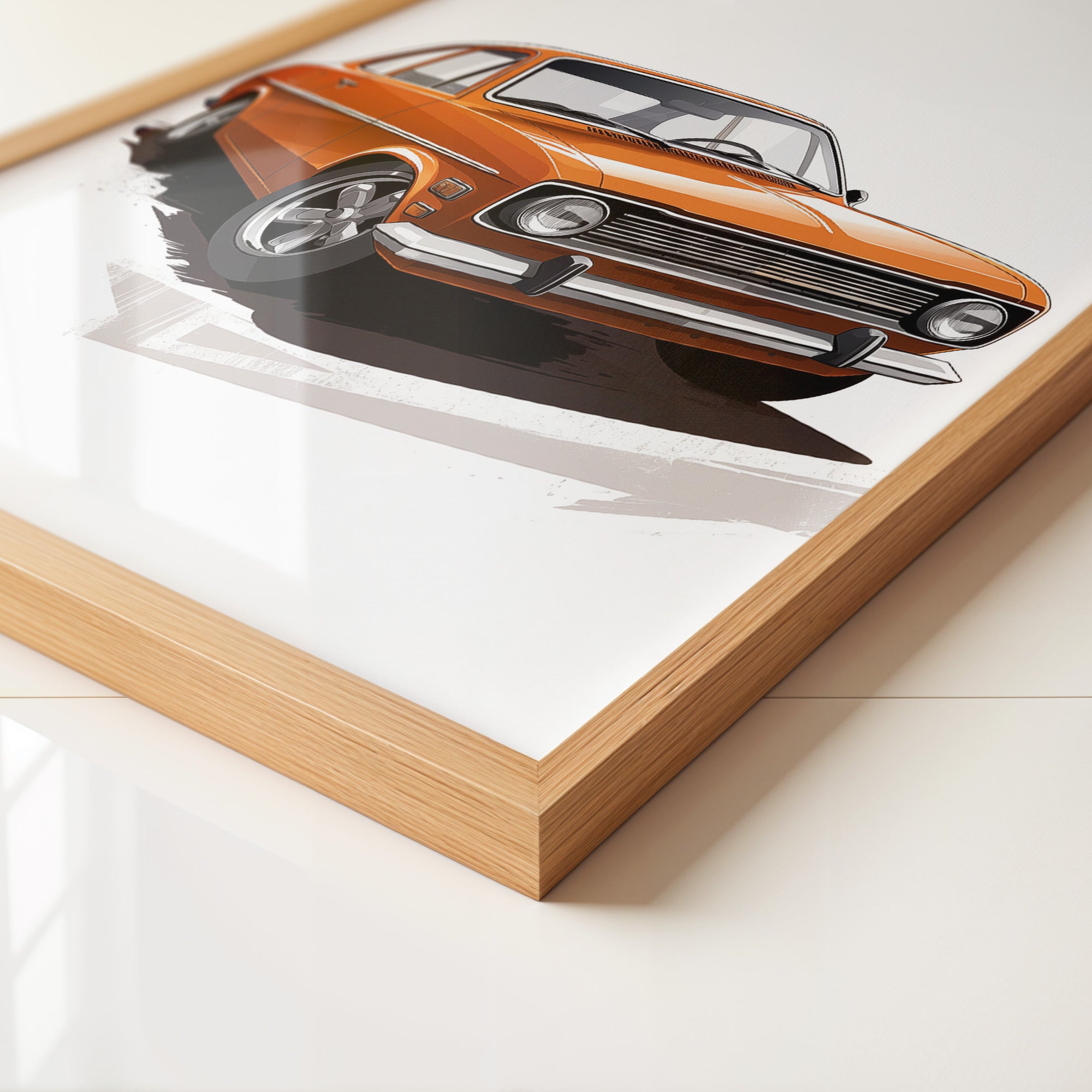 Retro Auto orange Illustration