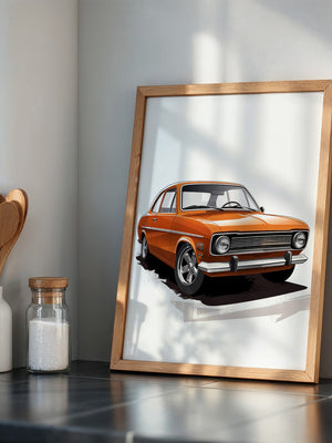 Retro Auto orange Illustration