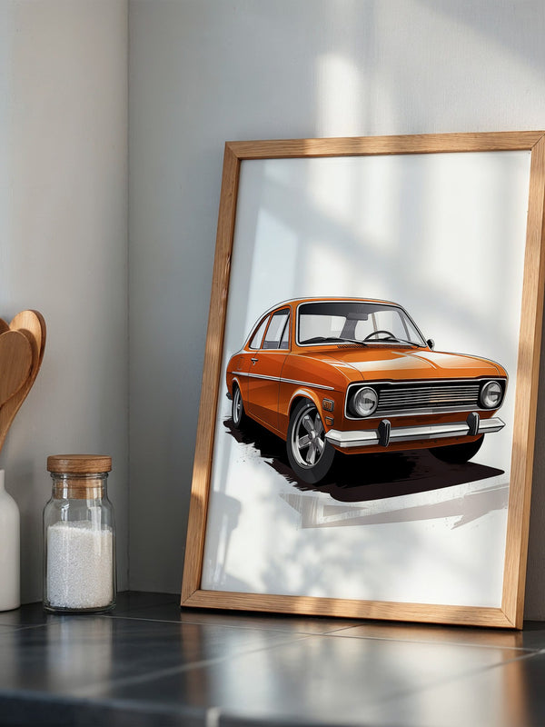 Retro Auto orange Illustration