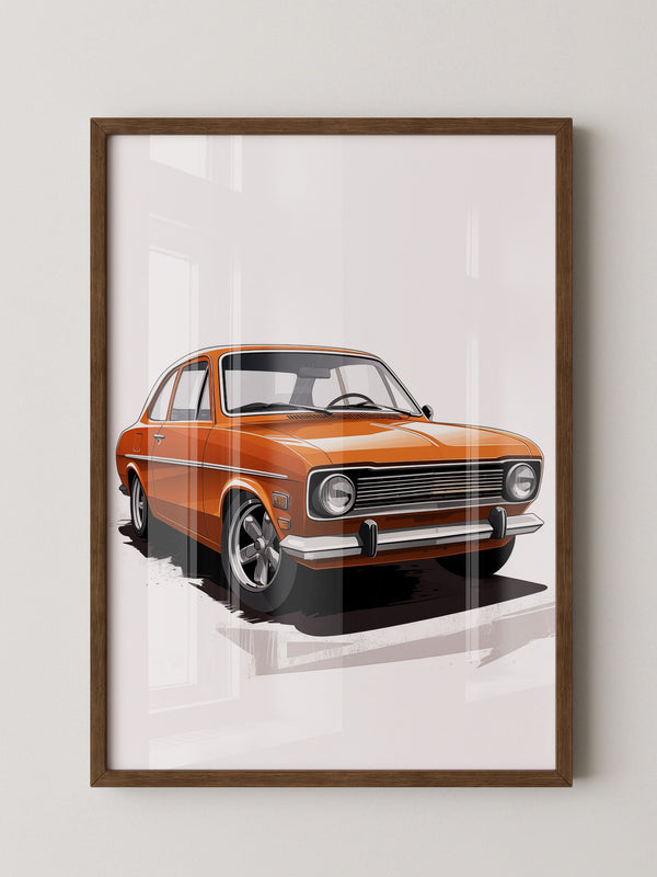 Retro Auto orange Illustration