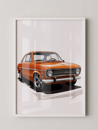 Retro Auto orange Illustration