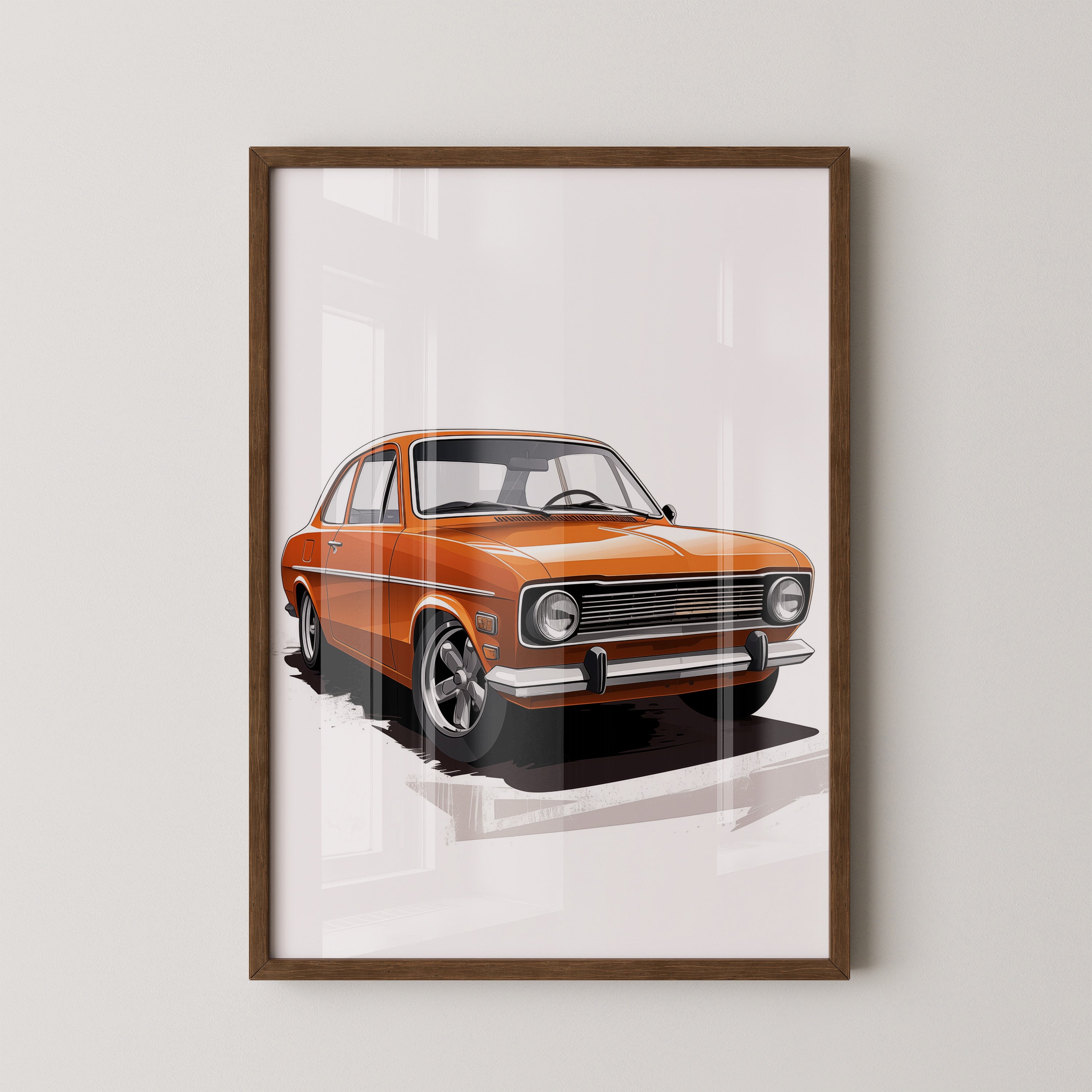 Retro Auto orange Illustration