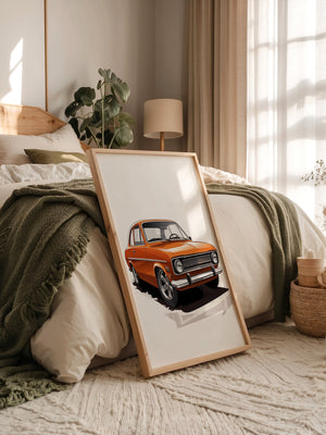 Retro Auto orange Illustration
