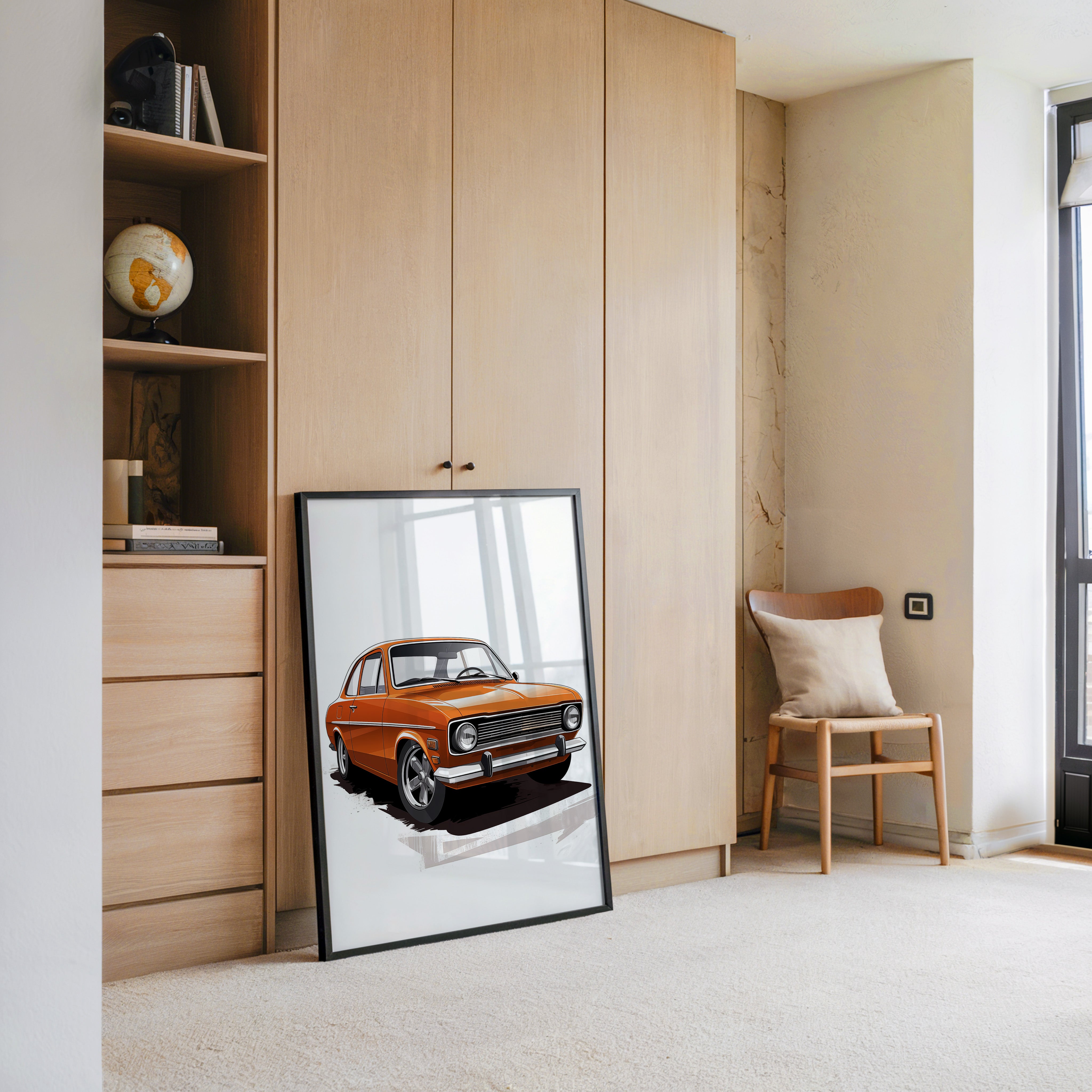 Retro Auto orange Illustration