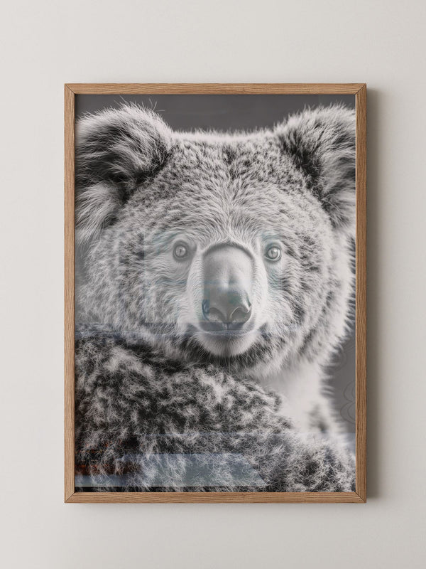 Koala Porträt Schwarzweiß