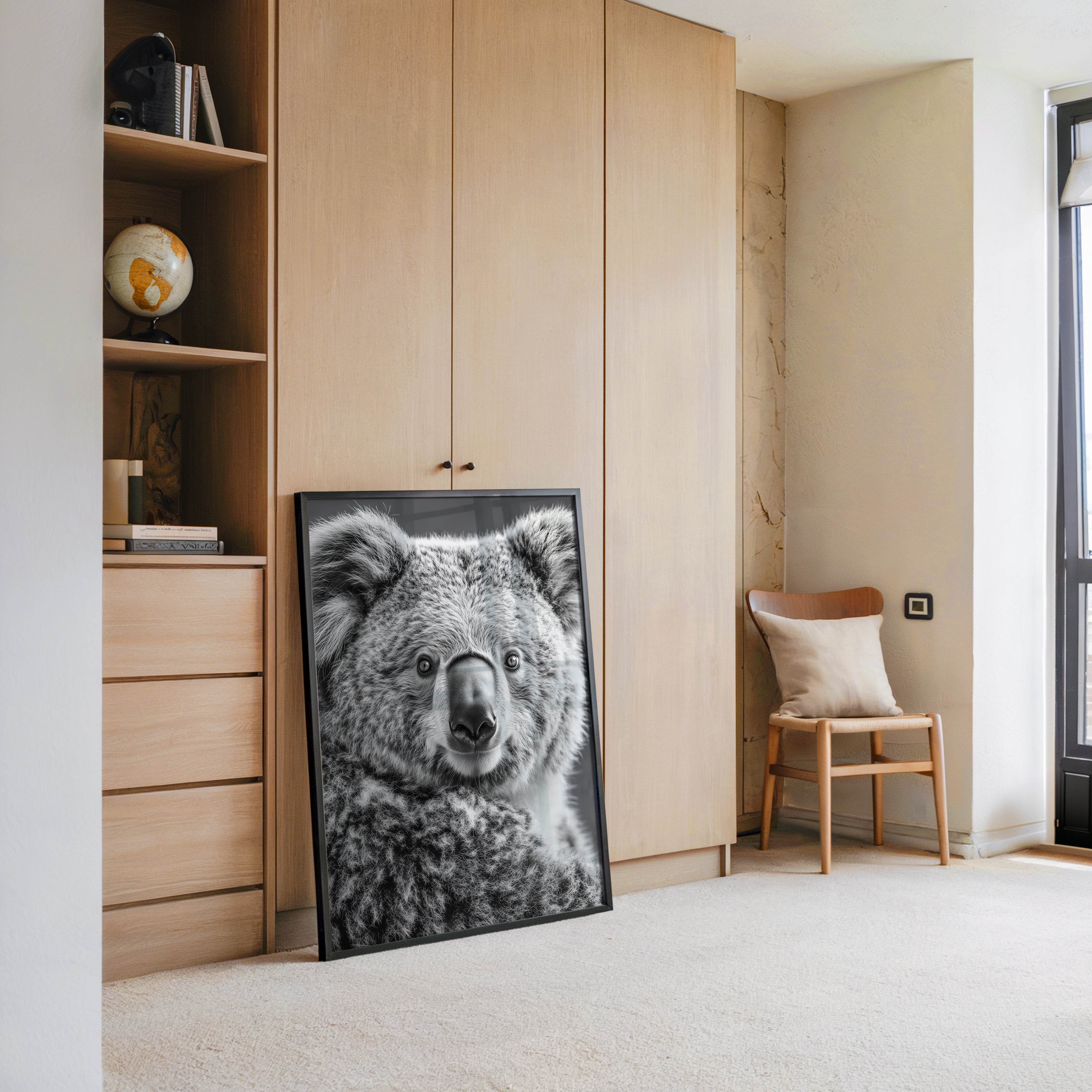 Koala Porträt Schwarzweiß