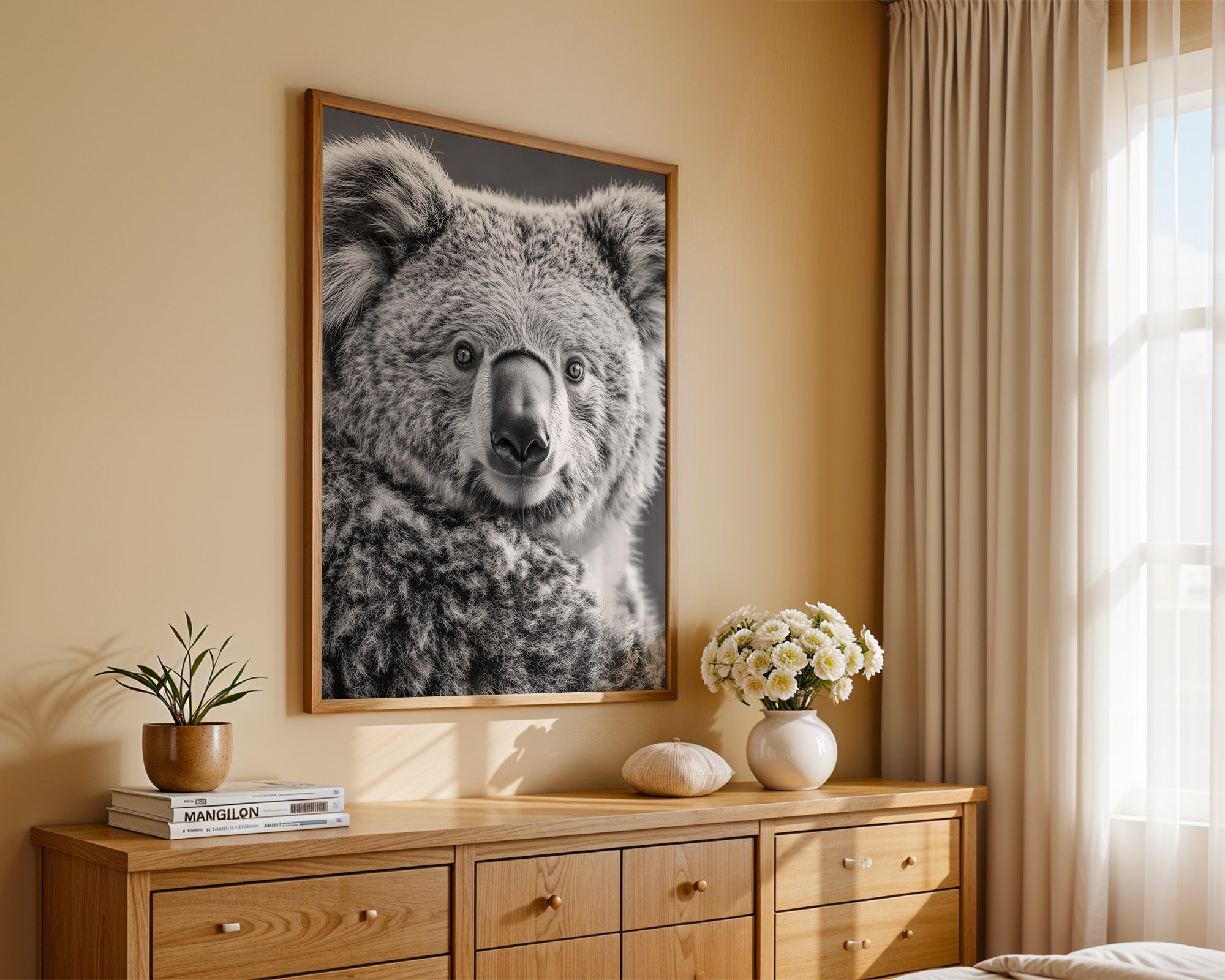 Koala Porträt Schwarzweiß