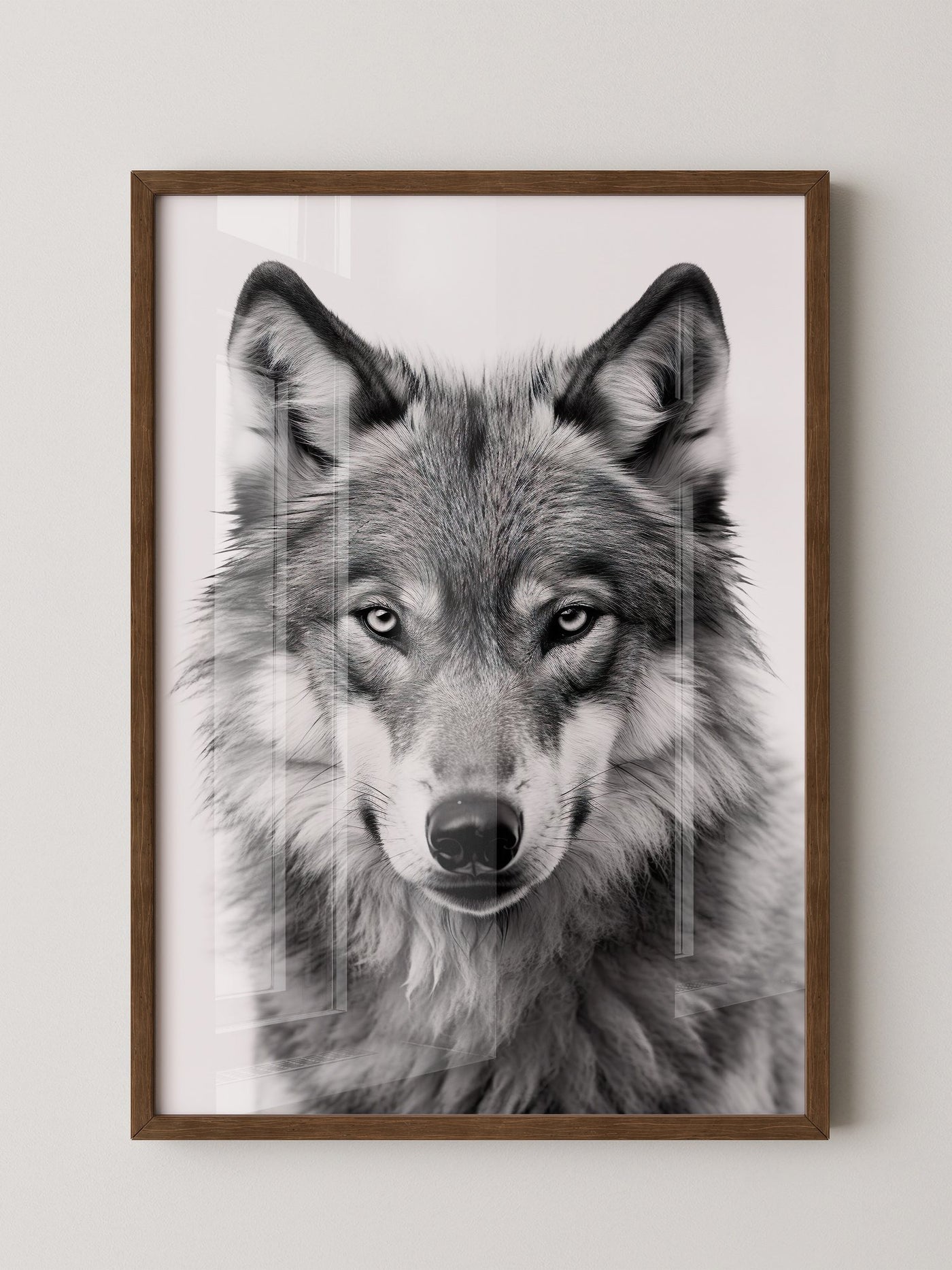 Wolf Porträt Nahaufnahme S/W