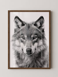 Wolf Porträt Nahaufnahme S/W