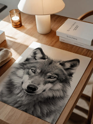 Wolf Porträt Nahaufnahme S/W