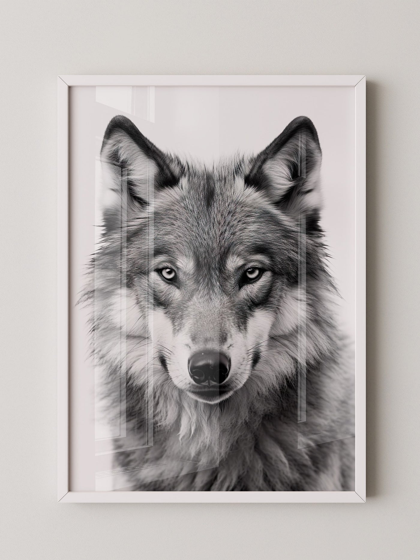 Wolf Porträt Nahaufnahme S/W