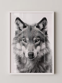 Wolf Porträt Nahaufnahme S/W